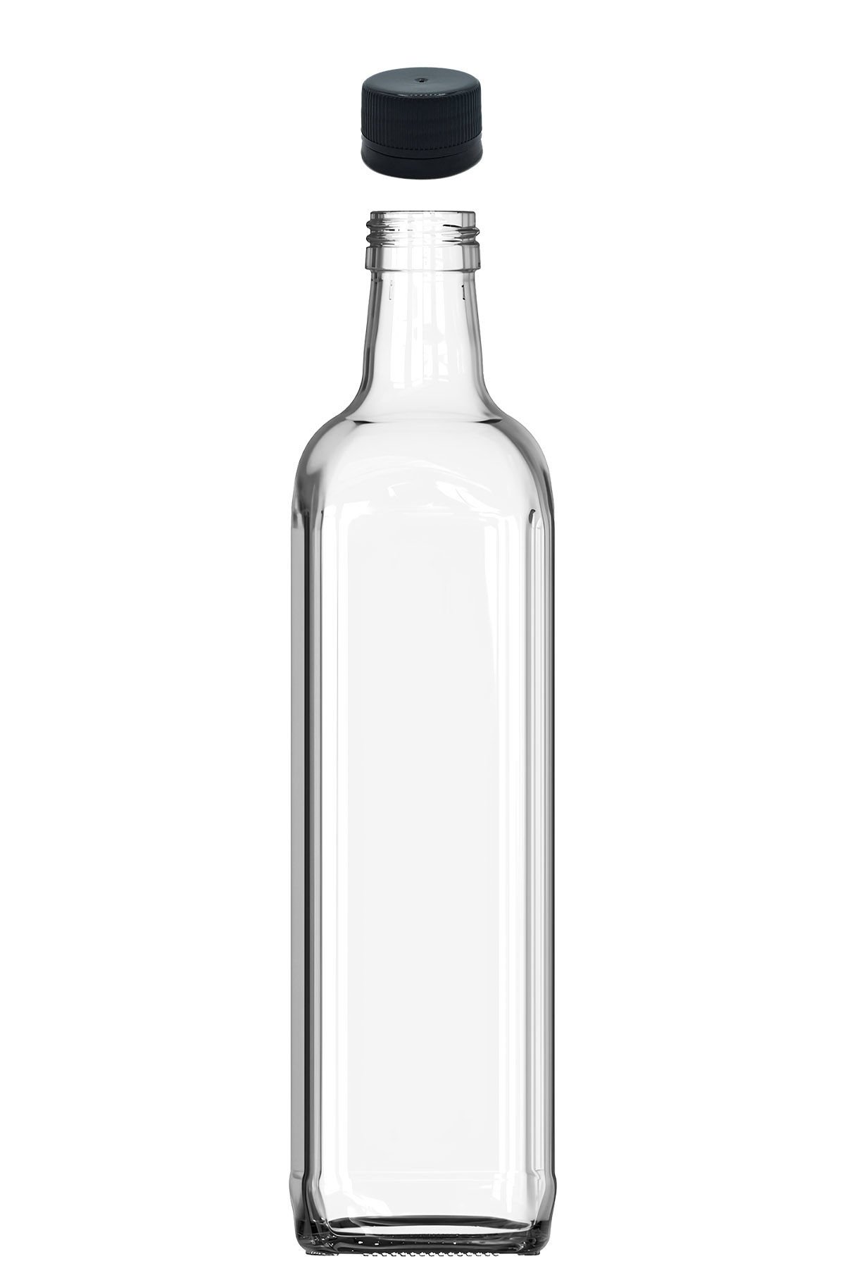 750 cc Şeffaf Maraska Köşeli Şişe Kapaklı (31mm)