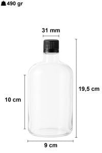 750 cc Şeffaf Tombul Yuvarlak Şişe Kapaklı (31mm)